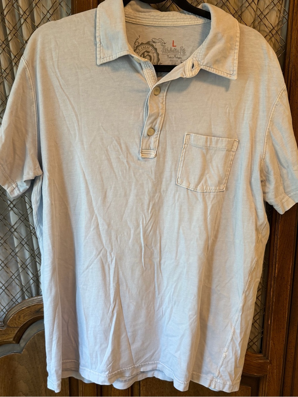 Gap Athletic Fit Light Blue Polo Shirt SIZE LARGE